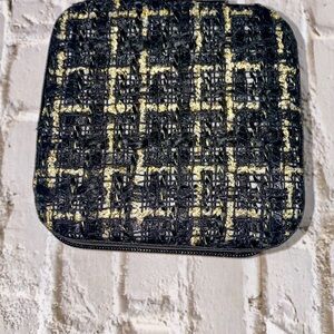 Chic Black and Gold Tweed Pouch